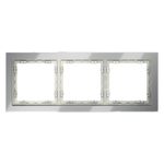 Рамка стеклянная VOLTUM S70 на 3 поста, (сталь, стекло)