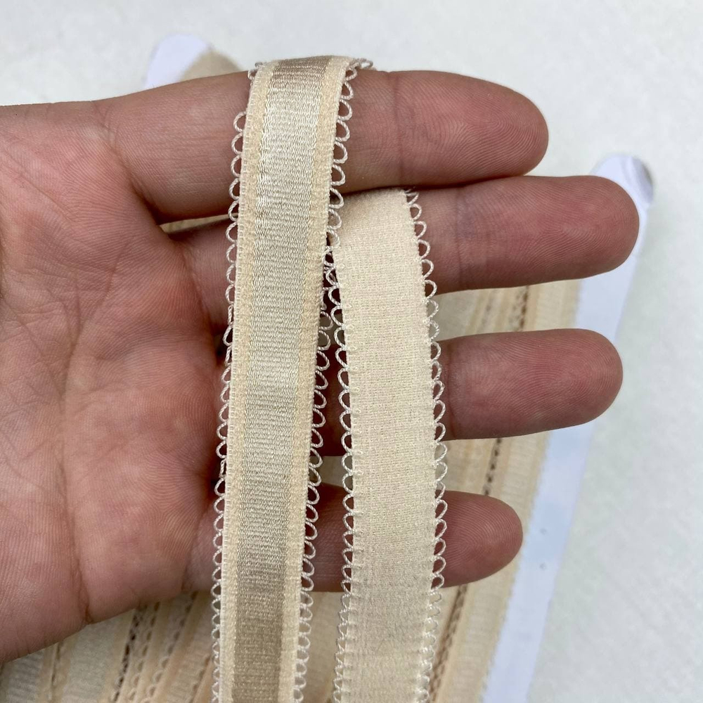 Бретелечная резинка бежевая 15 мм