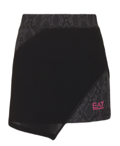 Теннисная юбка EA7 Woman Jersey Miniskirt - black python