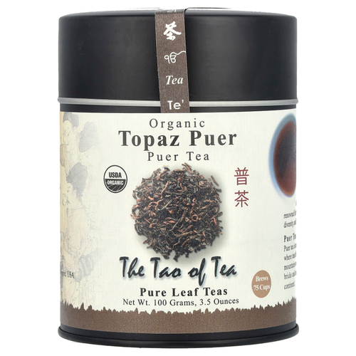 The Tao of Tea, 100% Органический Чай Пуэр Топаз, 3.5 унции (100 г)