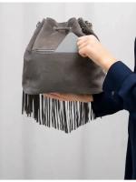 сумка через плечо тоут средняя натуральная замша