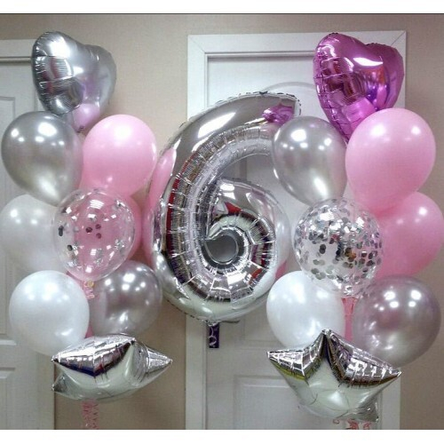 Композиция из шаров на 6 лет для Малышки