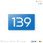 Номер на дверь 139, табличка на дверь для офиса, квартиры, кабинета, аудитории, склада, голубой 120х70 мм, Айдентика Технолоджи