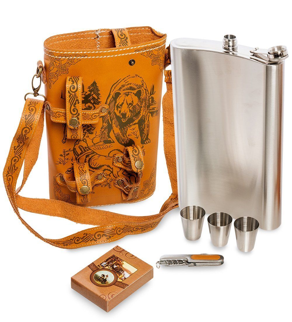 GT-07 Подарочный набор фляжка 1,75 л «Медведь»