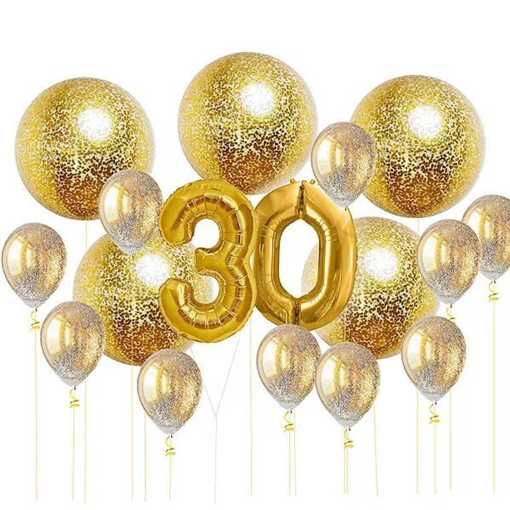 Большой сет из шаров на юбилей - 30 лет