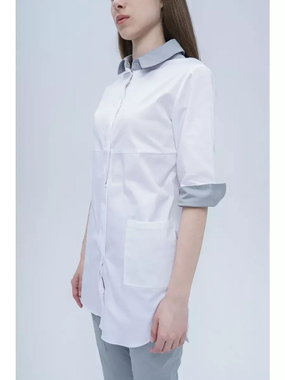 Рубашка медицинская женская на кнопках TZ450