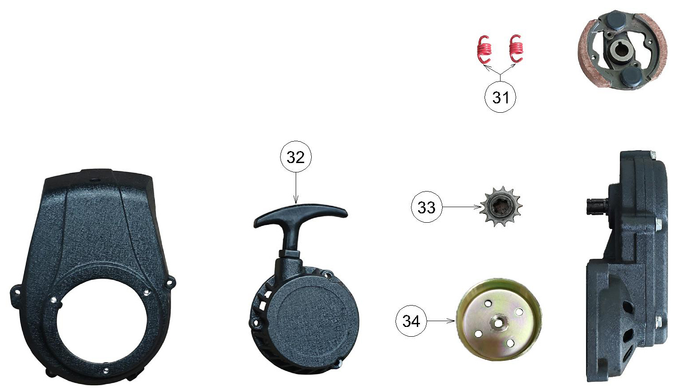 Запчасти мотора к питбайку Motax MINICROSS 60 PS_ES