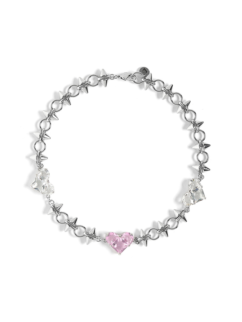 Колье "Pink big soul thorn" Silver