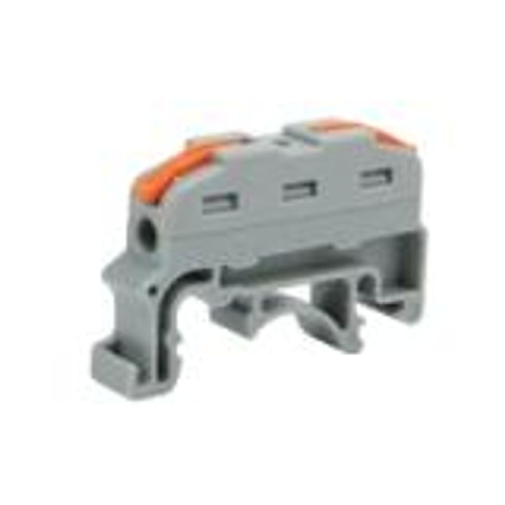 Клемма СМК 222-421D проходная 1-полюсная, с креплением на DIN-рейку (0,08-4 мм²), серая (5 шт./уп.)