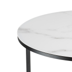 Журнальный стол Woodville Плумерия белый мрамор, черный