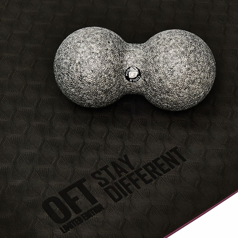 Шар массажный сдвоенный 16 х 8 см серый