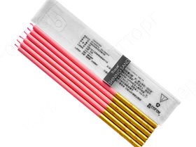 Набор свечей для торта "Двухцветные" золото-розовые 16 см, 6 шт