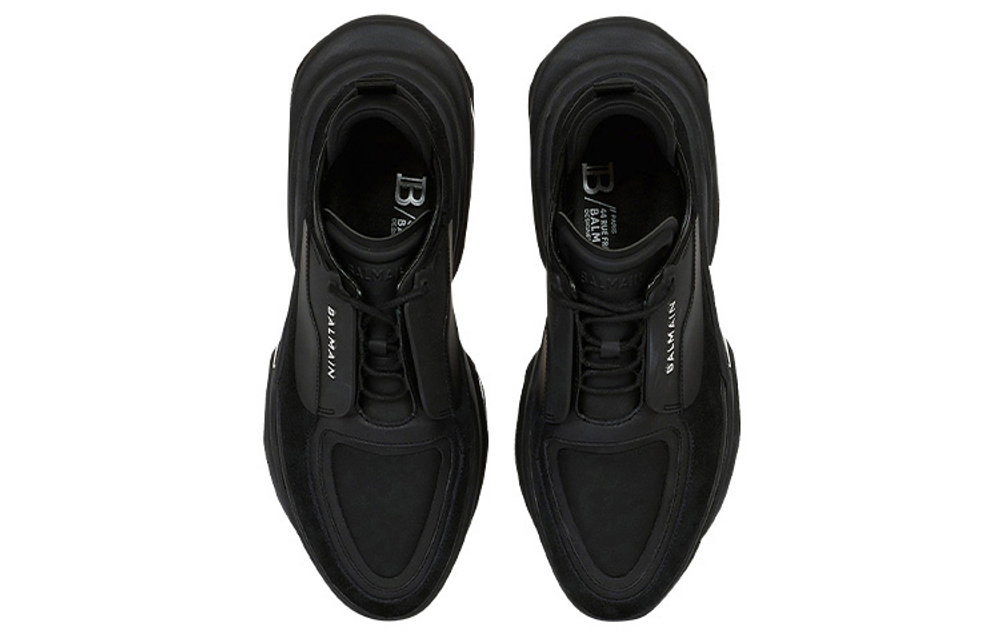 BALMAIN Balmain B-Bold mesh Cowhide leather comfortable low-cut life casual shoes men's black