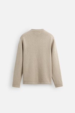 ZARA СВИТЕР С ОТВОРОТАМИ, БЕЖЕВЫЙ