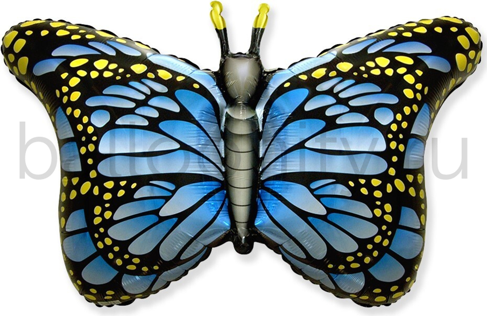 Шар (38''/97 см) Фигура, Бабочка-монарх, Синий, 1 шт.