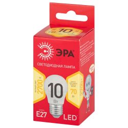 Лампочка светодиодная ЭРА RED LINE LED P45-10W-827-E27 R E27 / Е27 10 Вт шар теплый белый свет