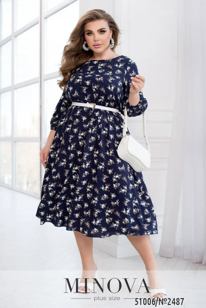 Платье 2487-темно-синий Minova