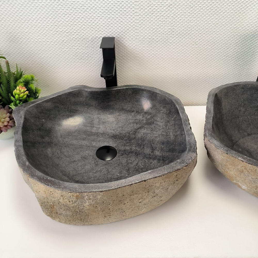 Раковина из речного камня ПАРА! RS-63838 54*47*15 2шт 0127
