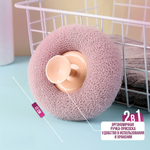 Мочалка для тела средней жесткости на присоске, цвет микс