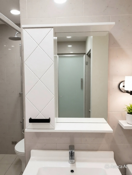 Зеркало шкаф Куба 60 цвет графит+белый