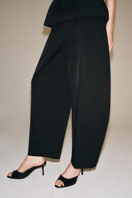 ZARA ШИРОКИЕ БРЮКИ — ZW COLLECTION, ЧЕРНЫЙ