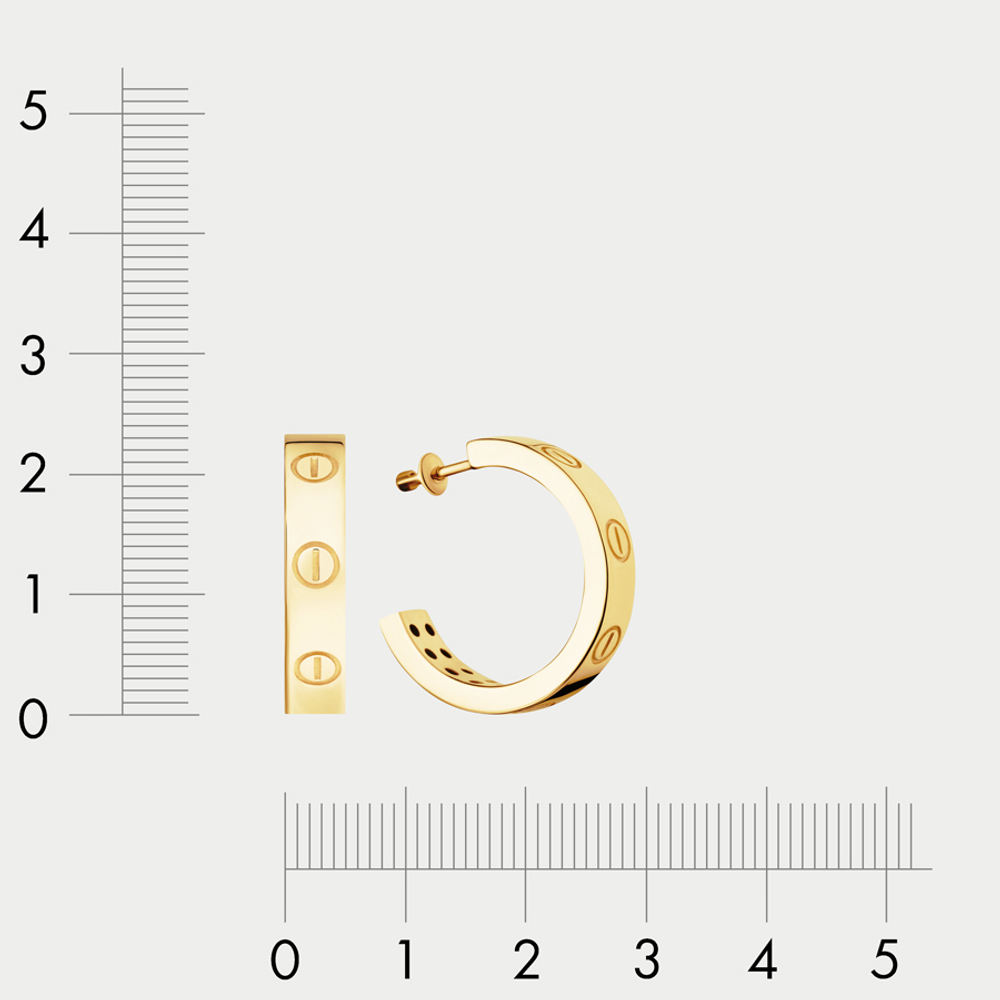Серьги-конго женские из желтого золота 585 пробы без вставок (арт. 12-2П-0000-29615)