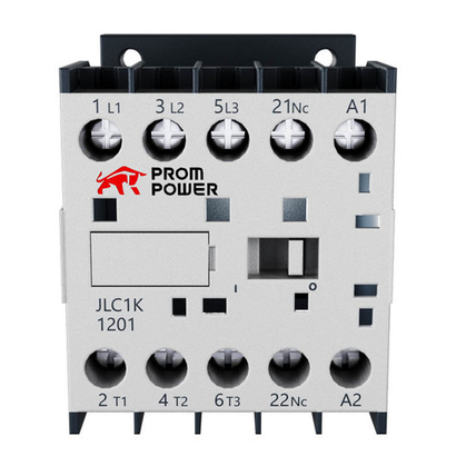 Миниконтактор JLC1-K06-10 (AC220), 6A, 3 полюса, доп контакт 1НО, напряжение катушки 220VAC