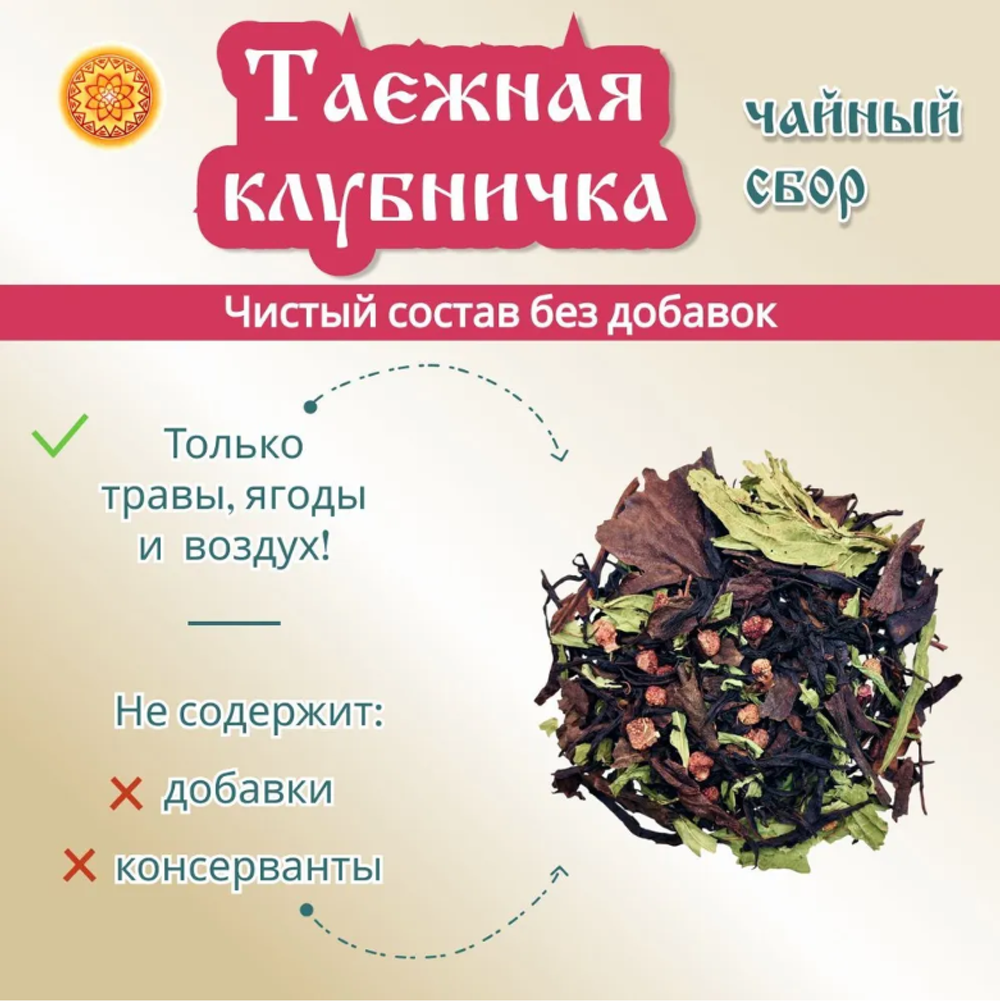 Травяной чайный сбор "Таёжная клубничка".