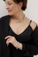 Колье Crezus, с кристаллами, CZ24-24E42 (голубой)