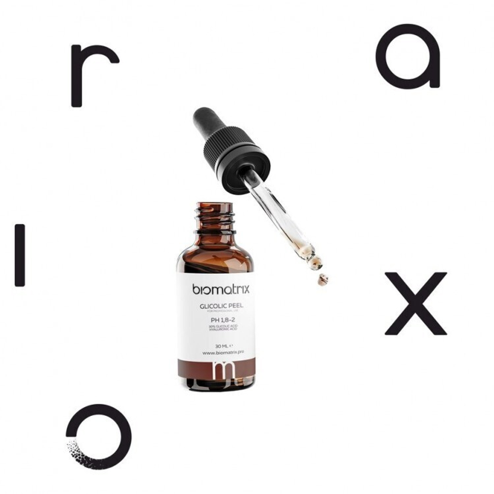 BIOMATRIX GLICOLIC PEEL - Гликолиевый пилинг на водной основе с гиалуроновой кислотой 30 мл