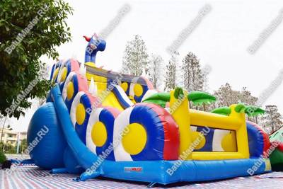 Батут-горка "Дракон синий", 10*5*8 м