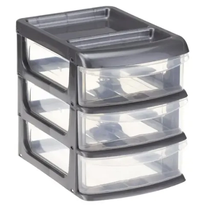 Бокс универсальный мини (3 секции) Графитовый