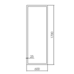 Зеркало AZARIO Опера Блэк 600х1700 напольное, черный (ФР-00002513)