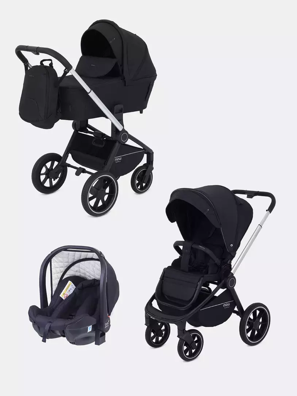 Коляска детская MOWBaby "ZOOM"PU (3в1) RA087 Silver Beige