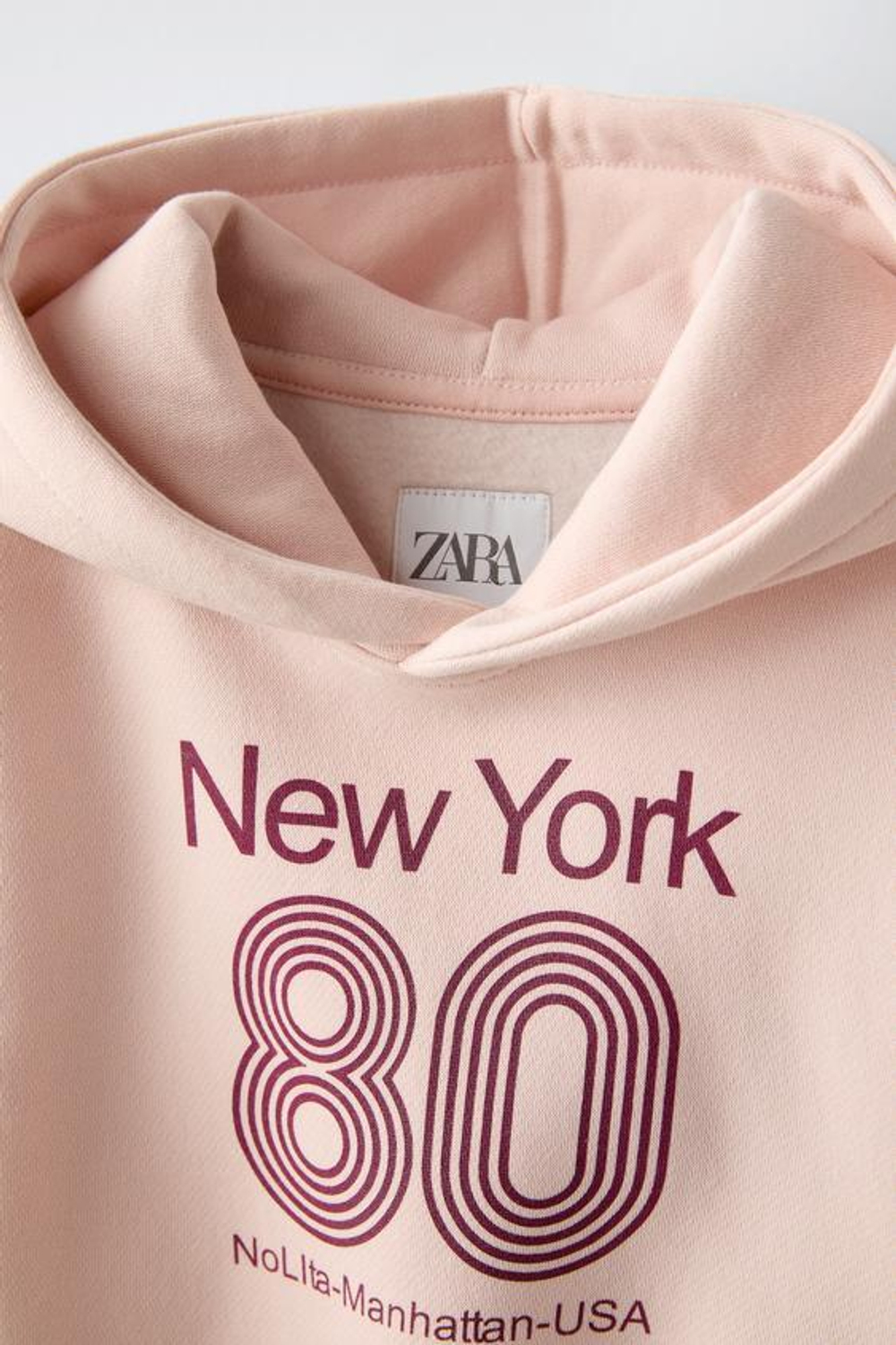 ZARA ТОЛСТОВКА С НАДПИСЬЮ, РОЗОВЫЙ