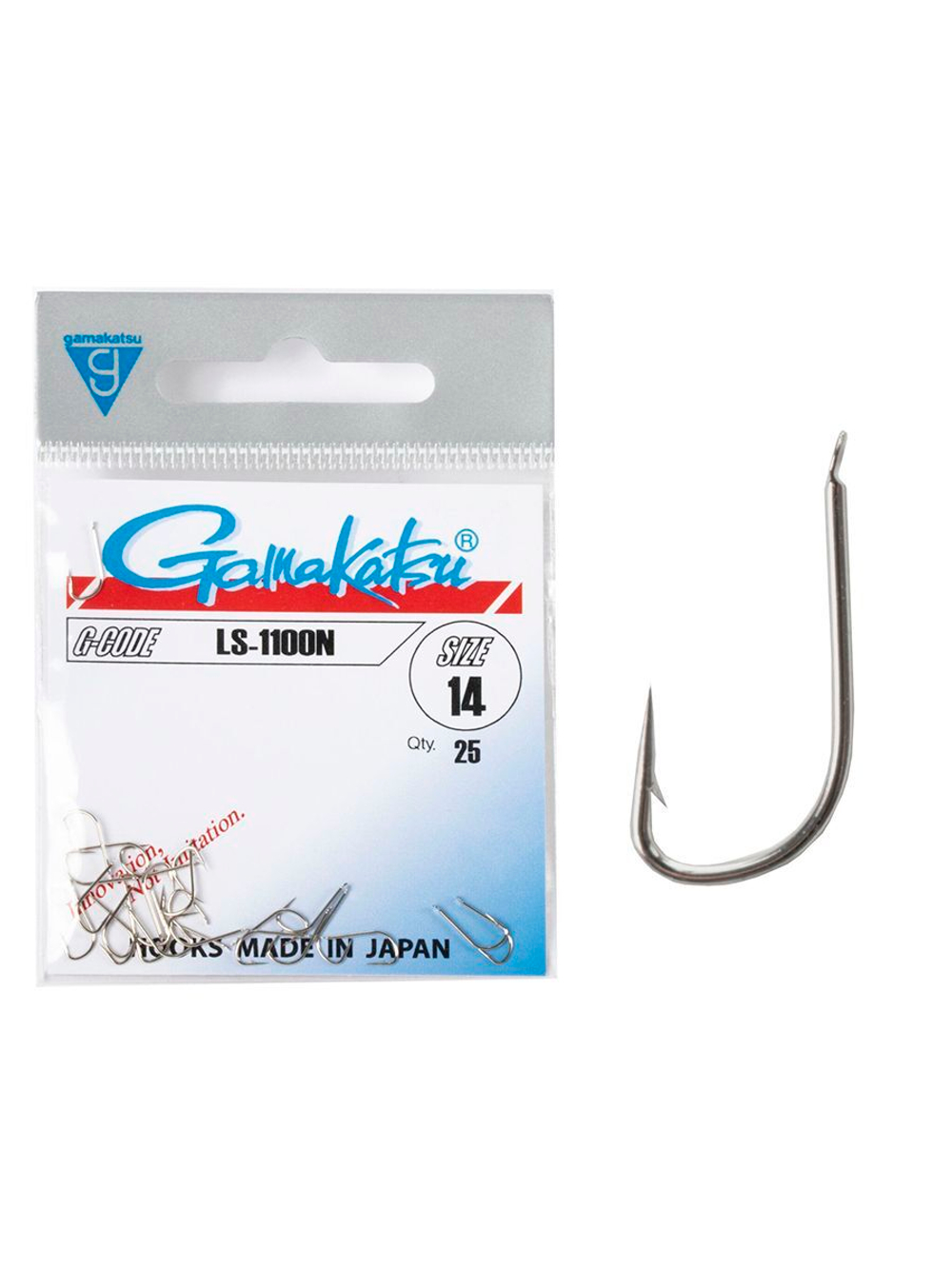Крючки Gamakatsu LS-1100N HOOKS NICKEL размер 12 (упк.25шт.)