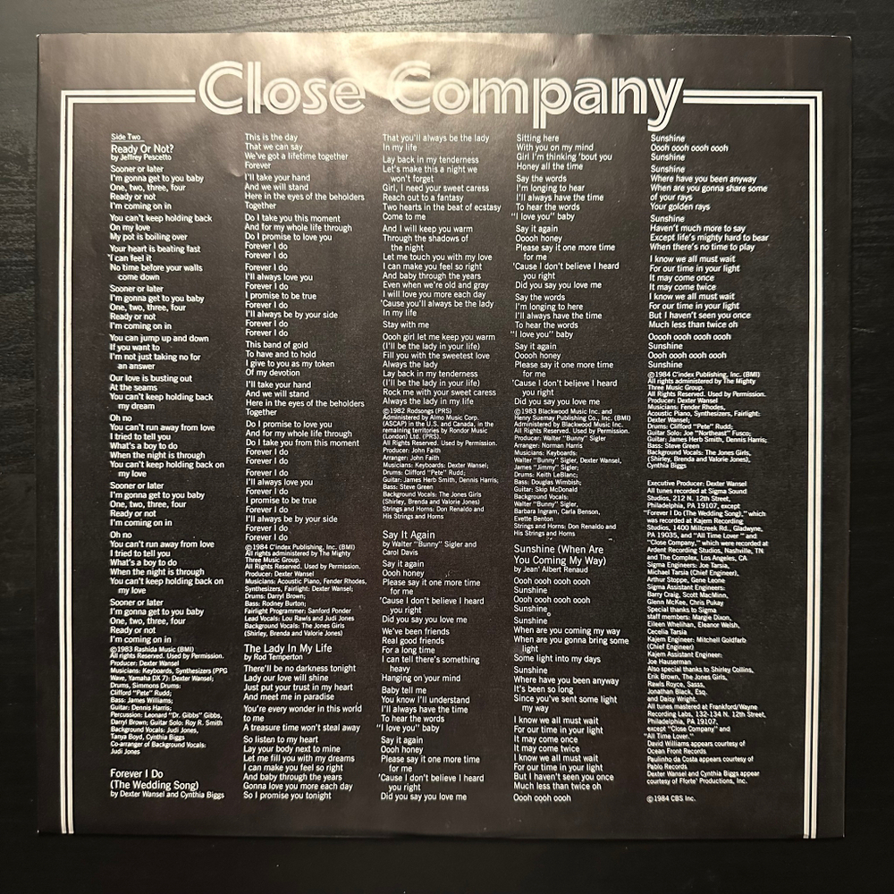 Lou Rawls - Close Company (Голландия 1984г.)