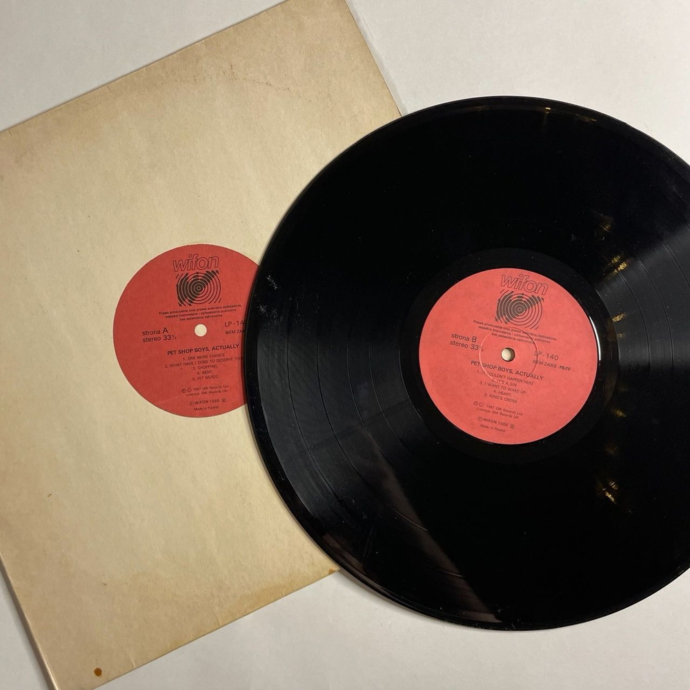 Винтажная виниловая пластинка LP Pet Shop Boys Actually (Польша 1988)
