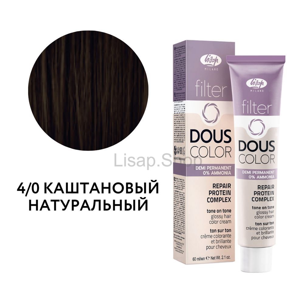 Полуперманентный безаммиачный крем-краситель тон-в-тон "Filter Dous Сolor" (60мл)