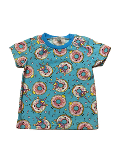 Футболка на девочку из кулирки (100% хлопок) на кнопках на плече на рост 86 см