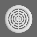 Вент. решётка D50 мм белая с кольцом (50 шт. в упак.) (500 шт. в коробке) Н