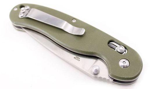 Складной нож Ganzo G727M зеленый, G727M-GR c клинком из стали 440C, рукоять G10