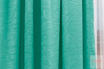 Длинные шторы Луи (бирюза). Шторы из стриженного бархата