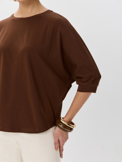 Свободная футболка летучая мышь с рукавом 3/4