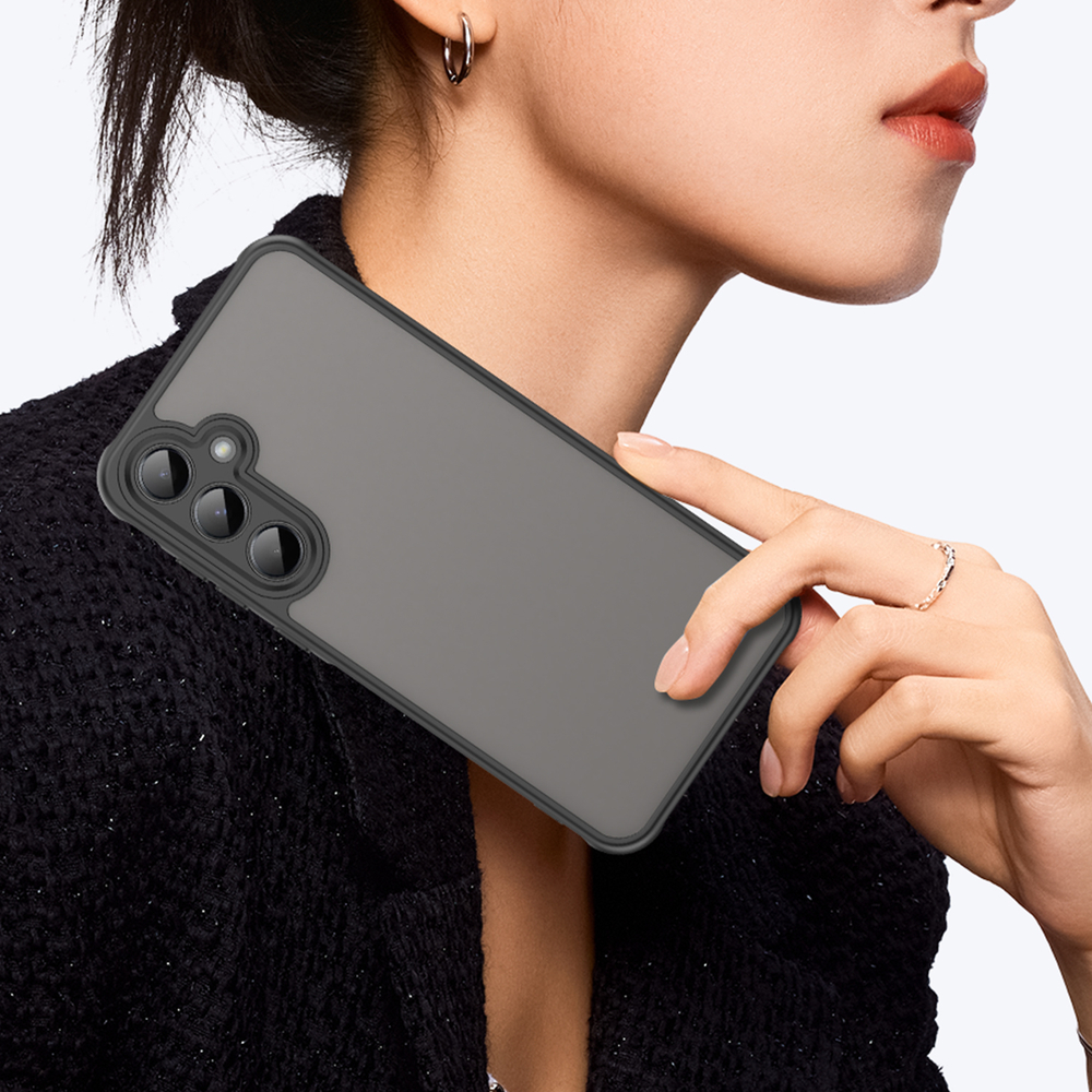 Защитный чехол с черными рамками для Samsung Galaxy A55 5G, задняя крышка тонированная прозрачная