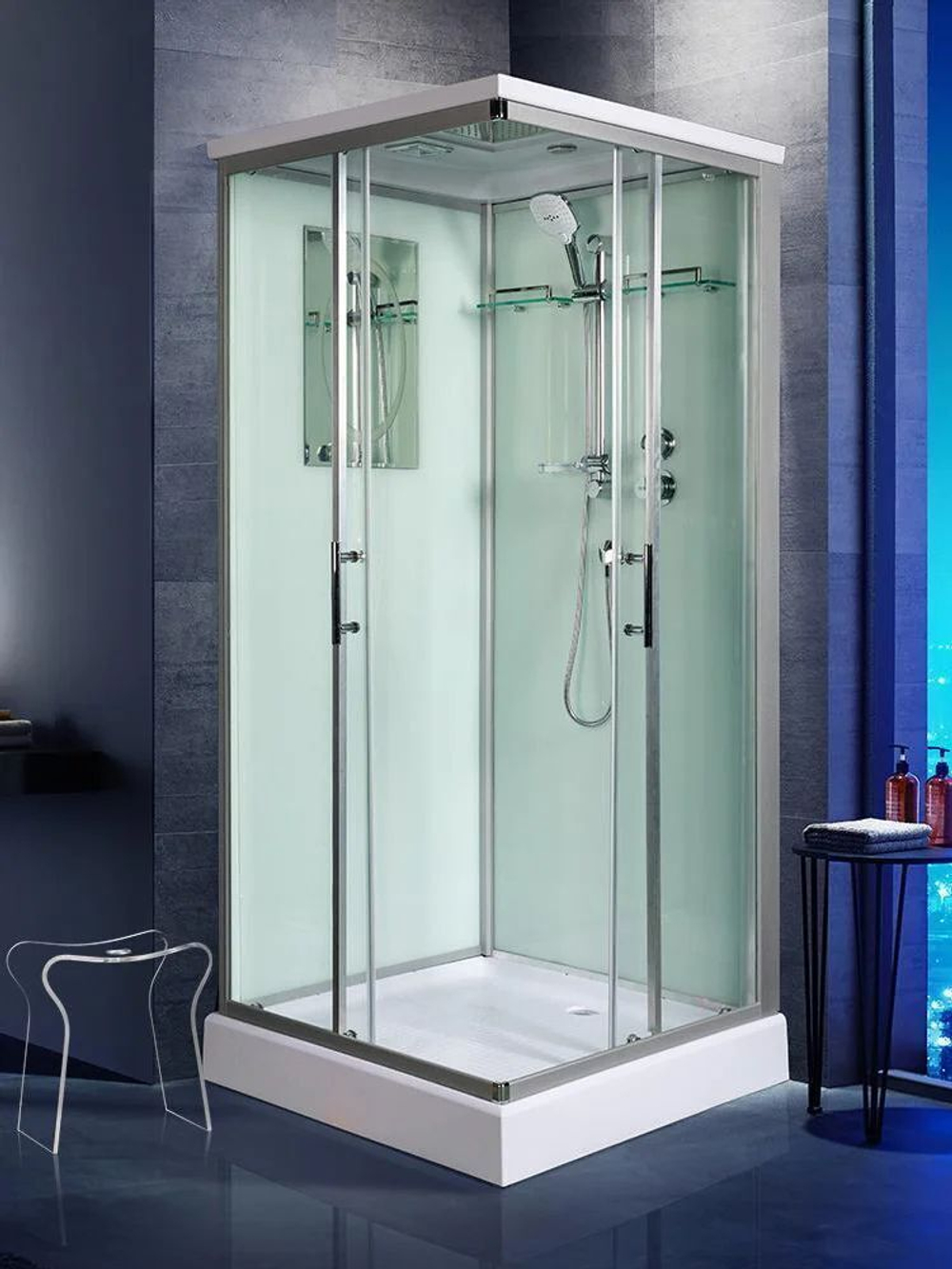 Душевая кабина WeltWasser  WW500 LAINE  902 90х90 см,  прозрачное стекло, поддон низкий, крыша