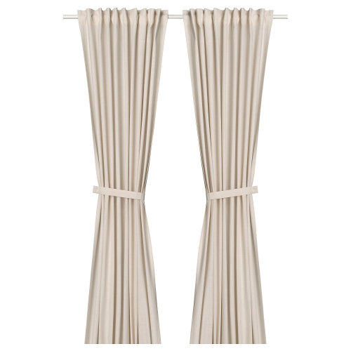Комплект штор IKEA LENDA (ЛЕНДА), Бежевый, 140x250 см, 2 шт