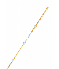 Браслет из серебра со вставками из голубых фианитов