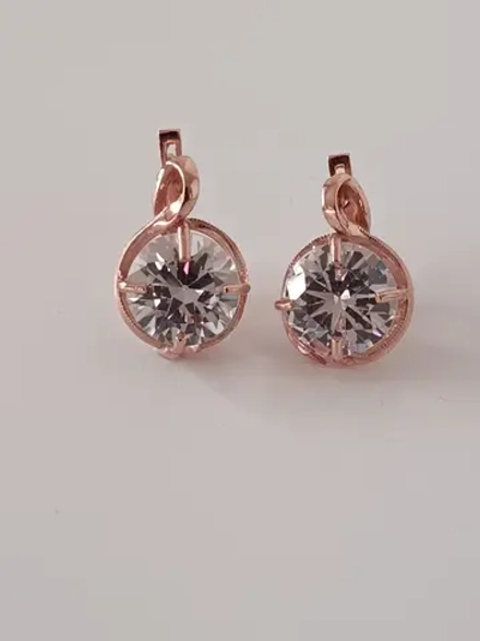 Серьги бижутерные с фианитом