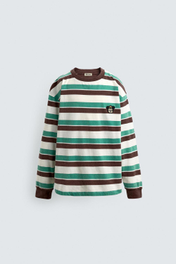 ZARA X DISNEY ФУТБОЛКА В ПОЛОСКУ С НАШИВКОЙ, ПОЛОСКИ